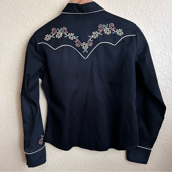 Panhandle Slim Retro Western Wear Long Sleeve Button Down Embroidered Shirt - Picture 2 of 7